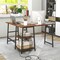 Costway L Shaped Corner Computer Desk Study Table w/Storage Shelves Black/Rustic Brown